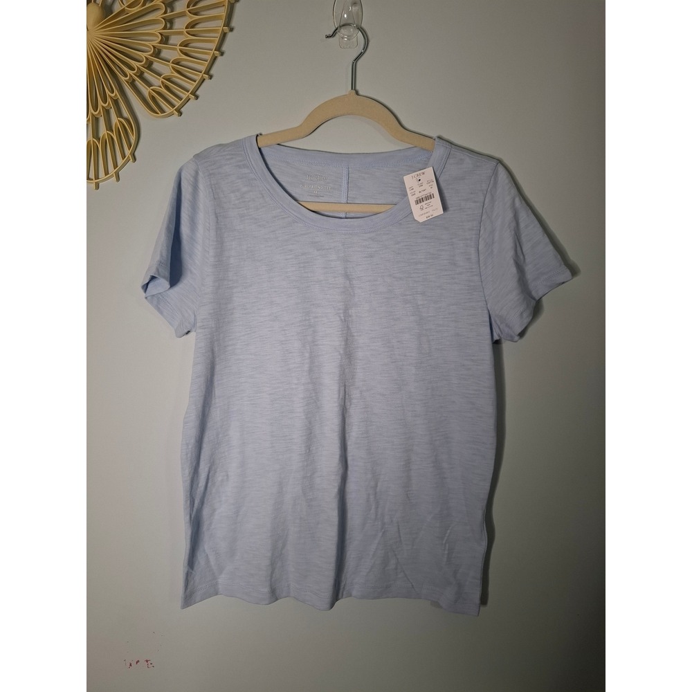 J.Crew Girlfriend Tee Light Blue Slub Cotton Short Sleeve Women's Med